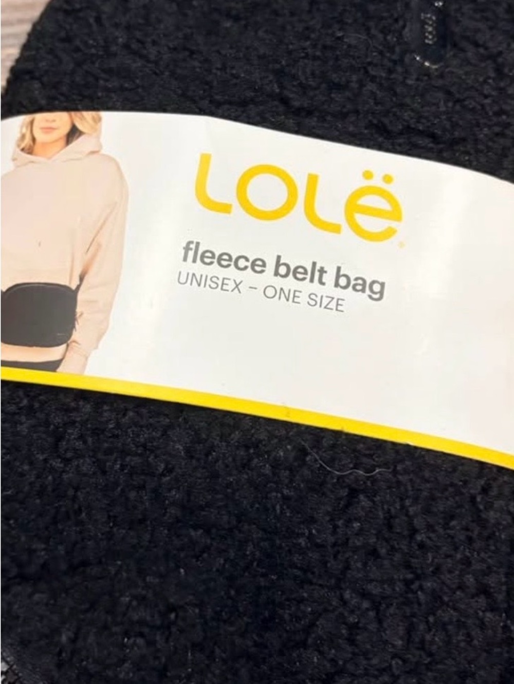 Lole Black Fleece Crossbody Belt Bag